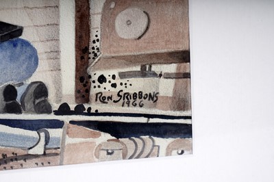 Lot 44 - Ron Gribbons - Looking Down the Shaft | watercolour