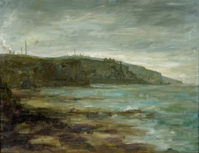 Lot 18 - Marjorie Arnfield - Sea Coal Gatherers, Lowca Beach | oil