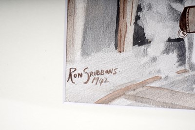 Lot 43 - Ron Gribbons - Horse-Drawn Pit Props | watercolour