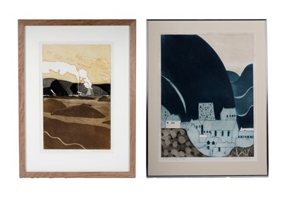 Lot 95 - John Brunsden - Welsh Mining landscapes | aquatint