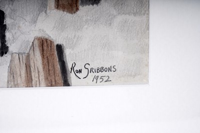 Lot 46 - Ron Gribbons - Placing the Pit Props | watercolour