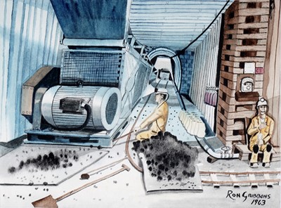 Lot 47 - Ron Gribbons - The Extractors | watercolour