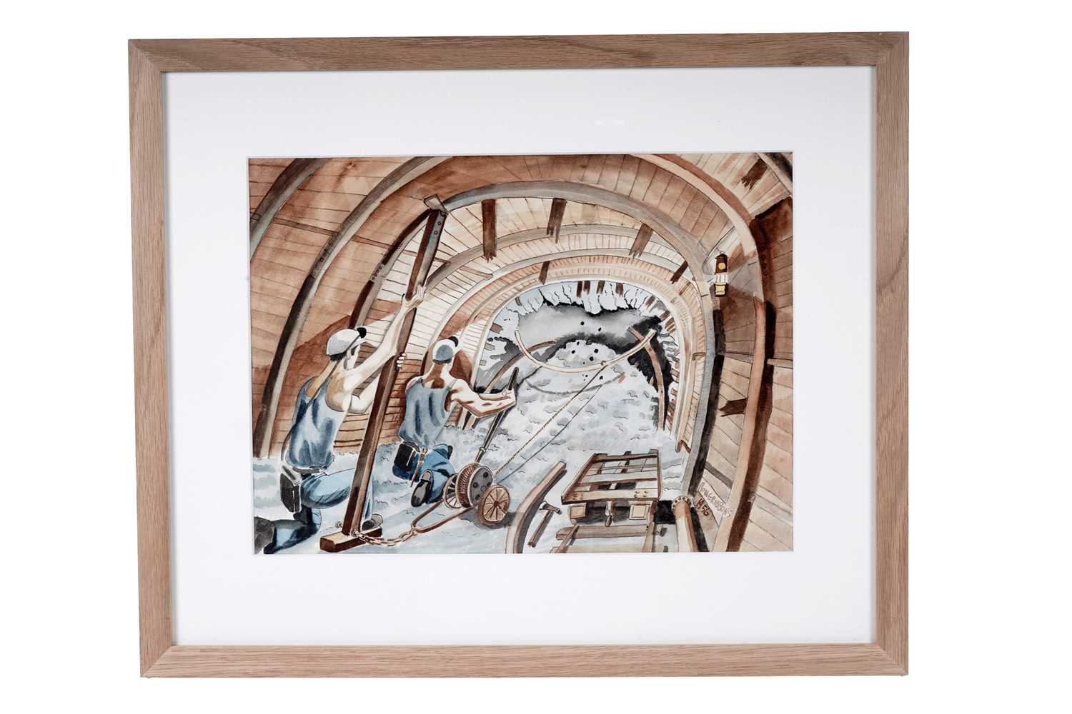 Lot 41 - Ron Gribbons - Collapsing the Tunnel | watercolour