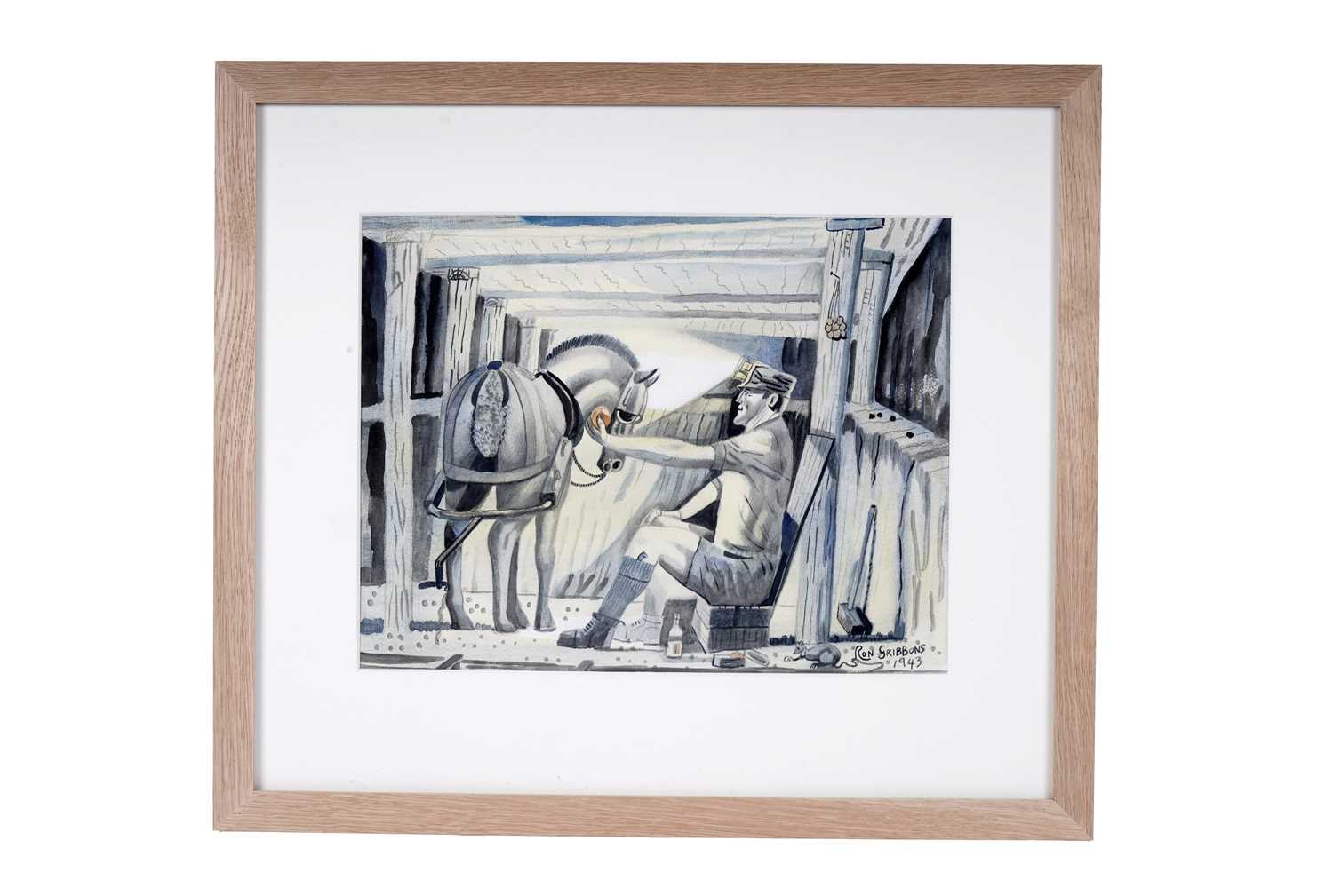 Lot 45 - Ron Gribbons - Lunch Break | watercolour and ink