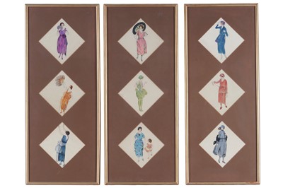 Lot 517 - 1920s fashion studies "Bright Young Things" and "Flappers" | watercolour