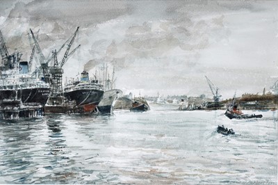 Lot 27 - Albert Henry Herbert - River Tyne | watercolour