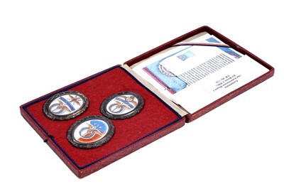 Lot 695 - Czechoslovakia: three 1946 Commemorative plaques for Second World War pilots