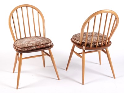 Lot 22 - Luciani Ercol for Ercol: a model ‘284’ dropleaf table; and four model ‘400’ dining chairs