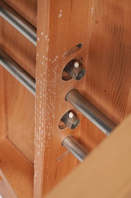 Lot 22 - Luciani Ercol for Ercol: a model ‘284’ dropleaf table; and four model ‘400’ dining chairs