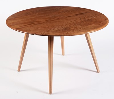 Lot 22 - Luciani Ercol for Ercol: a model ‘284’ dropleaf table; and four model ‘400’ dining chairs