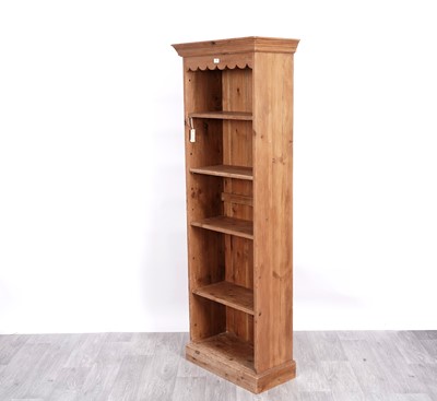 Lot 56 - A 20th Century pine open bookcase
