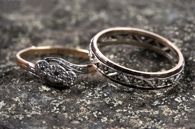 Lot 351 - A diamond ring; and a white spinel eternity ring