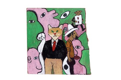 Lot 118 - Earl Swanigan - A Cat of Business | acrylic