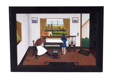 Lot 13 - A. E. Ashworth - A family tragedy | oil