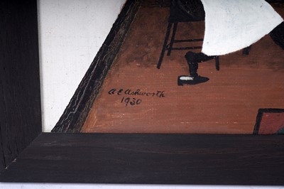 Lot 13 - A. E. Ashworth - A family tragedy | oil