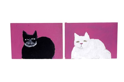Lot 139 - Earl Swanigan - Cats, on pink | acrylic