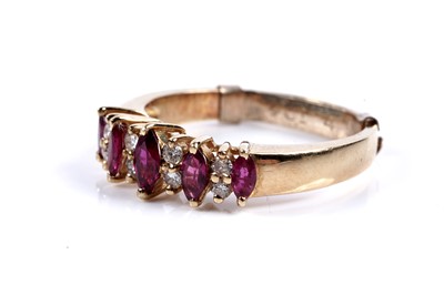 Lot 97 - A contemporary ruby and diamond ring