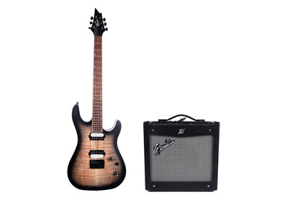Lot 75 - A Cort KX300 electric guitar; and a Fender Mustang I V2 amp