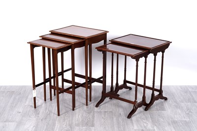 Lot 19 - An Edwardian nest of three tables; and a Georgian nest of two tables