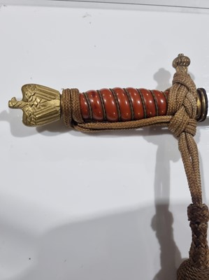 Lot 1196 - A German Second World War Kriegsmarine dress dagger with hangers and belt