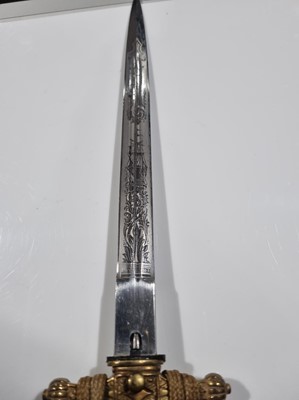 Lot 1196 - A German Second World War Kriegsmarine dress dagger with hangers and belt