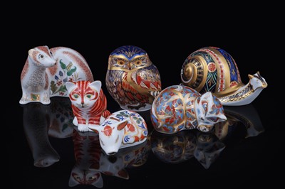 Lot 314 - Six boxed Royal Crown Derby paperweights