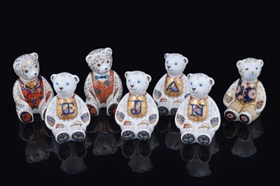 Lot 322 - Seven Royal Crown Derby bear paperweights