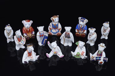 Lot 323 - Thirteen boxed Royal Crown Derby teddy bears