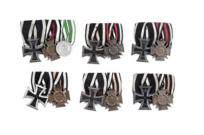 Lot 1150 - Five pairs of First World War German medals and a trio