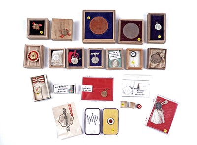Lot 580 - A collection of Japanese medallions, lapels, lapel ribbons and other small awards