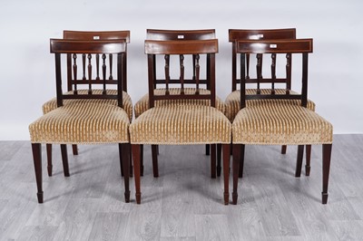 Lot 37 - A harlequin set of six Georgian and later dining chairs