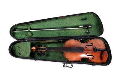 Lot 41 - Two German violins, one after Stradivari; and a vintage case