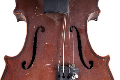 Lot 41 - Two German violins, one after Stradivari; and a vintage case