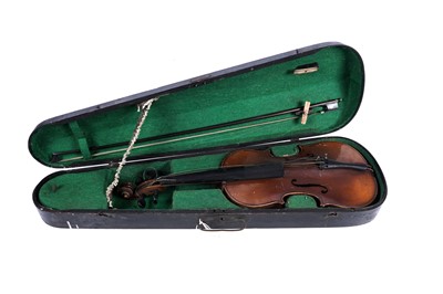 Lot 41 - Two German violins, one after Stradivari; and a vintage case