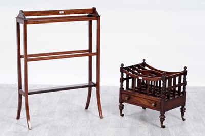 Lot 47 - A Regency mahogany four division canterbury; and a towel rail