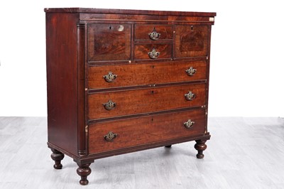 Lot 54 - A substantial early Victorian mahogany and walnut banded chest of drawers