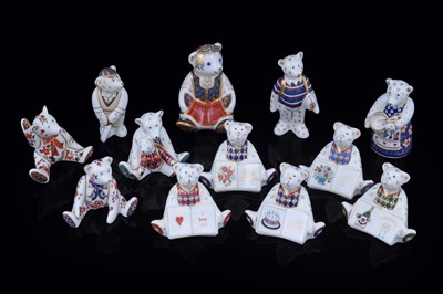 Lot 330 - Twelve boxed Royal Crown Derby bear paperweights