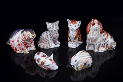 Lot 342 - Six boxed Royal Crown Derby paperweights