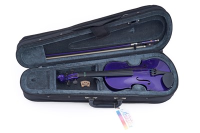 Lot 438 - A child’s ‘Rainbow Fantasia’ violin and bow in case