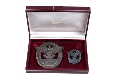 Lot 1203 - A German Third Reich NSFK non portable award and matching badge