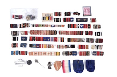 Lot 1154 - A large selection of German First and Second World War medal ribbons.