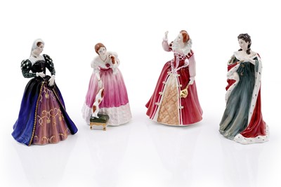 Lot 301 - A collection of four boxed Royal Doulton ‘Queens of the Realm’ ceramic figures