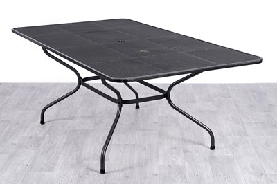 Lot 427 - A garden table; and a parasol