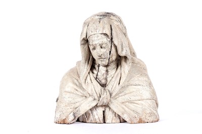 Lot 497 - A late 17th Century continental carved wooden bust of the Virgin Mary