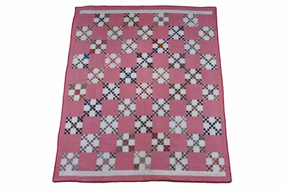 Lot 527 - A 19th Century American "Double Nine Patch" patchwork quilt | dated 1888