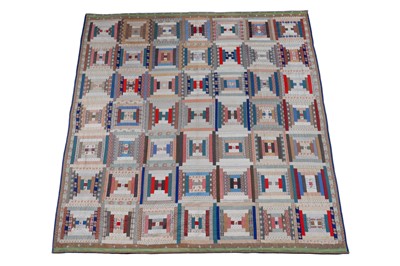 Lot 533 - A late 19th Century American "Log Cabin" patchwork quilt | 1870s