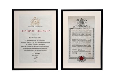 Lot 133 - Kenneth Rowntree certificates and ephemera