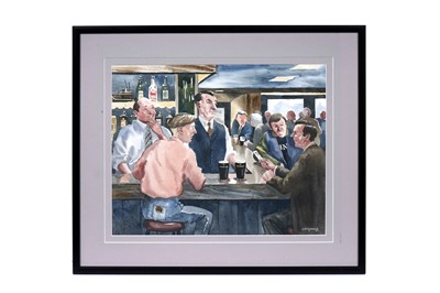 Lot 543 - James McDonald | Three Guinness, please | watercolour