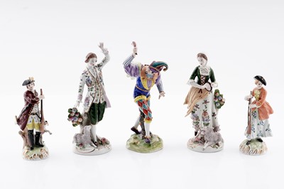 Lot 363 - A collection of five 20th Century Continental porcelain figures