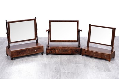 Lot 148 - Three Georgian inlaid mahogany toilet mirrors